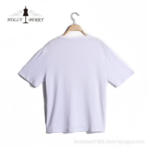 Lightweight Round Collar Solid White Regular Shirt